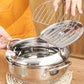 304 Stainless Steel Japanese Tempura Fryer Pot – Mini Deep Frying Pan with Thermometer & Oil Drain Rack