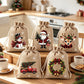 Christmas Drawstring Gift Bags – Festive Santa & Reindeer Prints, Double Drawstring Closure & Durable Fabric – Holiday Cheer in Every Gift ✨