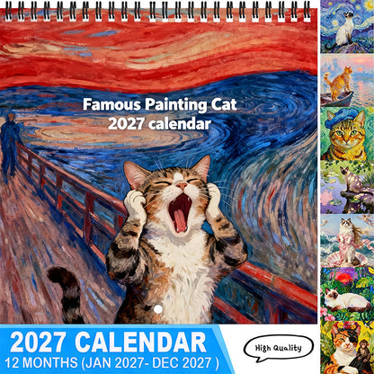 📅 19,842 Sold – 2027 Funny Cat Meme Calendar – Cheerful Painterly Art, Easy Monthly Planning & Gift-Ready 🎁
