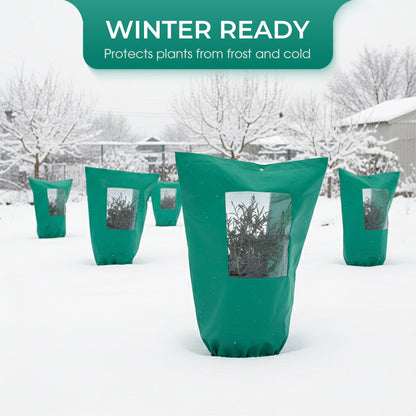 🌱 Winter Plant Cover — Freeze Protection, Zipper & Drawstring, Clear Window