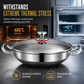 💥 Thickened Stainless Steel Nonstick Stir Fry Pan with Lid – Flat Bottom Cooking Wok with Dual Handles, Tri-Ply Thermal Core, Laser-Etched Scratch-Resistant Surface & Even Heat Distribution 🍳