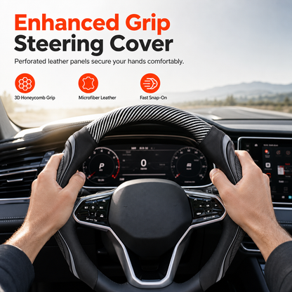 ⏰Universal Carbon Fibre Steering Wheel Cover – Refresh Your Daily Drive ✨