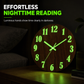 🕰️12-Inch Silent Wooden Wall Clock – Luminous Glow & MDF Wood Grain✨