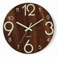 🕰️12-Inch Silent Wooden Wall Clock – Luminous Glow & MDF Wood Grain✨