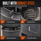 Heavy-Duty Portable Wood & Charcoal Camping Stove – High-Efficiency Bottom Draft Airflow for Smoke-Reduced Combustion, Thickened Anti-Warp Carbon Steel & Versatile 3-in-1 Boil Grill Simmer – Dual-Fuel Outdoor BBQ & Heating Burner 🪵