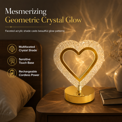 📢📢50% OFF !! ⏰ Geometric Crystal Night Light: Touch Control, 3 Colors, USB Rechargeable, Bedroom Glow