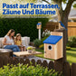 ✨ Weatherproof Wooden Outdoor Bird House – Solid Thickened Natural Timber with Sky Blue Slanted Roof, Predator-Safe Metal Reinforced Entry Guard & Round Resting Perch – 15×15×22cm for Bluebirds Wrens Finches & Songbirds 🏡