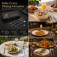 🥂304 Stainless Steel Cutlery Set – Elegant Slim-Design Knives, Forks & Spoons