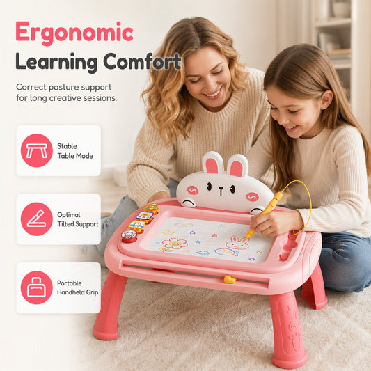 ✨ Kids Magnetic Drawing Board — Pen & 4 Stamps Included 📢