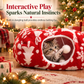 Removable and Washable Donut Cat Tunnel Bed Round Pet Nest Cushion Mat for Indoor Cats