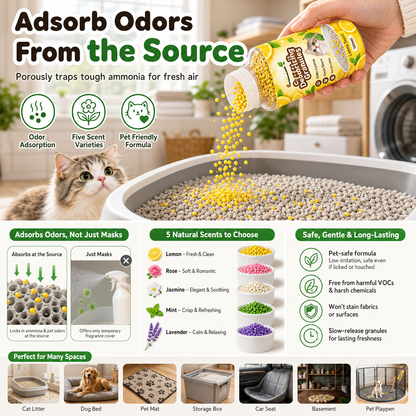 🐾 Cat Litter Deodorizing Granules – Easy Sprinkle-On Odor Control in Five Fresh Scents 🌿🏠