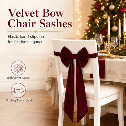 ⏰ Large Velvet Christmas Bow Ornament for Holiday Tree and Home Decoration